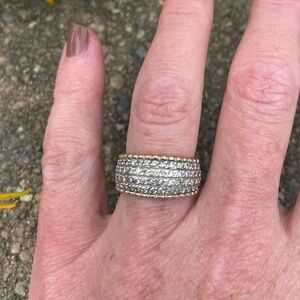 14k Yellow White Gold Diamond Ring Size 7